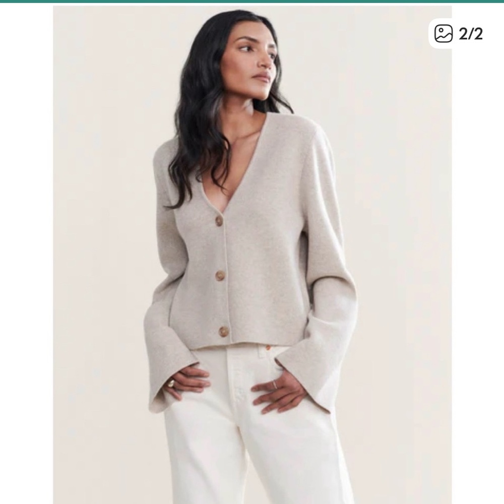 Joie Light Gray Button-Front Women's Knit Cardigan Sweater NWT - Picture 1 of 5